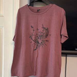 SHEIN Mauve Graphic Short Sleeve Tee